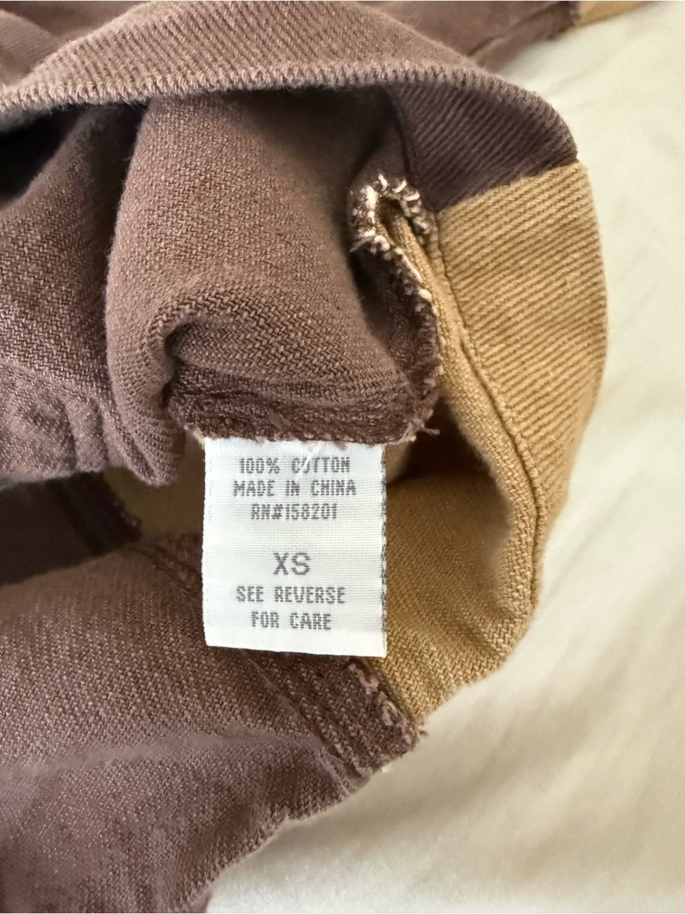 Angel Kiss Two-Tone Cropped Jacket in Brown and Tan Women’s XS Boho Y2K 90s - Picture 10 of 11